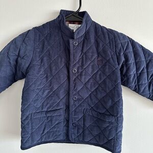 BabyCottons Baby Boy Jacket Size 18 M First Cotton Quilted Reversible Blue